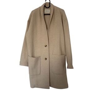 Aritzia Wilfred Free Ganna Merino Wool Shirt Jacket Cream